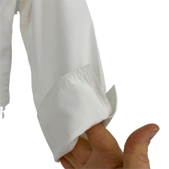 Womens Dana Buchman Tunic White Blouse Tex 3/4 sleeve Medium 0811Top - Picture 2 of 8